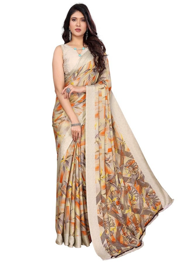 Yashika Women's Tussar Silk Printed Saree With Blouse Material |saree for Women | saree collection 2025 | New Sari | Latest Saree (AZ-YS-P1-SOHALI YELLOW) - Image 1